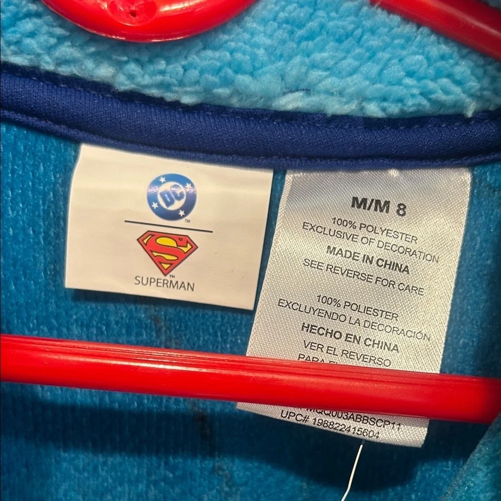 DC Comics Superman Kids quarter zip size 8 medium boy soft Sherpa fleece new
